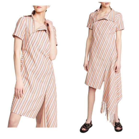 Monse Stripe Deconstructed Dress, Cotton Blend, Size 2, New with tag - Picture 1 of 16